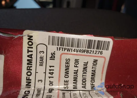 2009 Ford F-150 Fx4/King Ranch/Lariat/Platinum/Xl/Xlt из США, поврежденный, VIN 1FTPW14V49FB21276